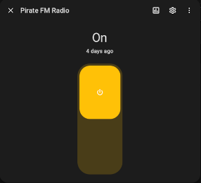 screenshot of home assistant radio toggle